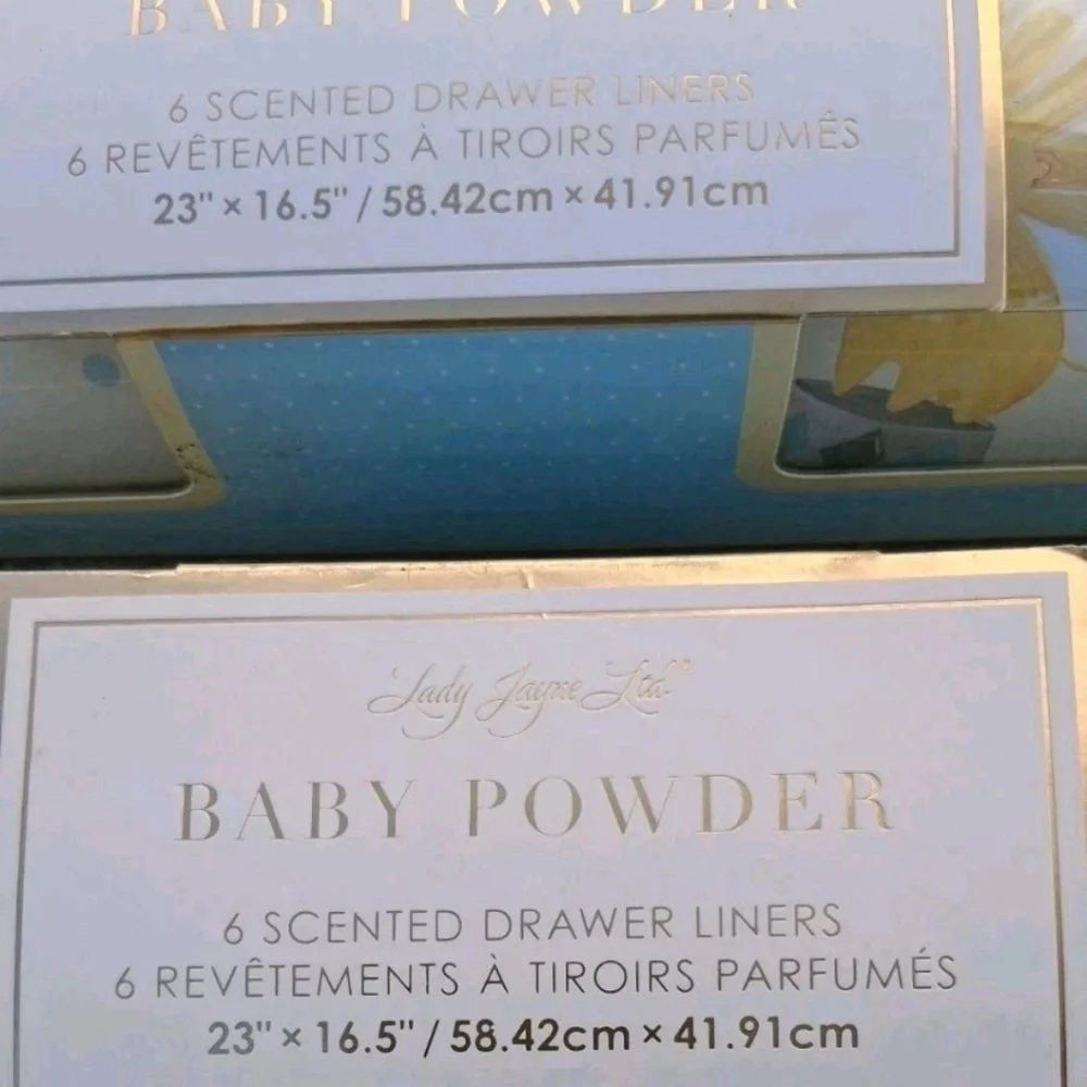 LADY JAYNE Baby Powder Scent 2pks of 6 Drawer/Shelf Liners NWT